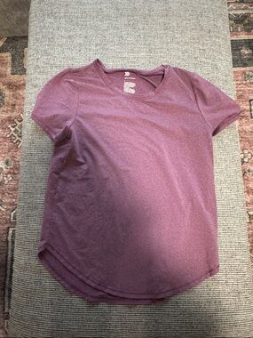 all in motion Purple Heather Short Sleeve Crew Neck Top